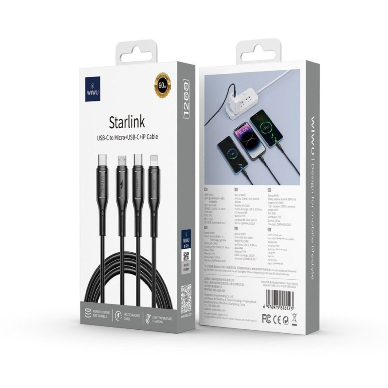 WIWU Starlink 3 in 1 Cable